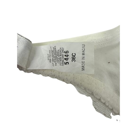 Vintage Felina White Eyelet Padded Wire Balconette Bra 36C - Picture 6 of 8